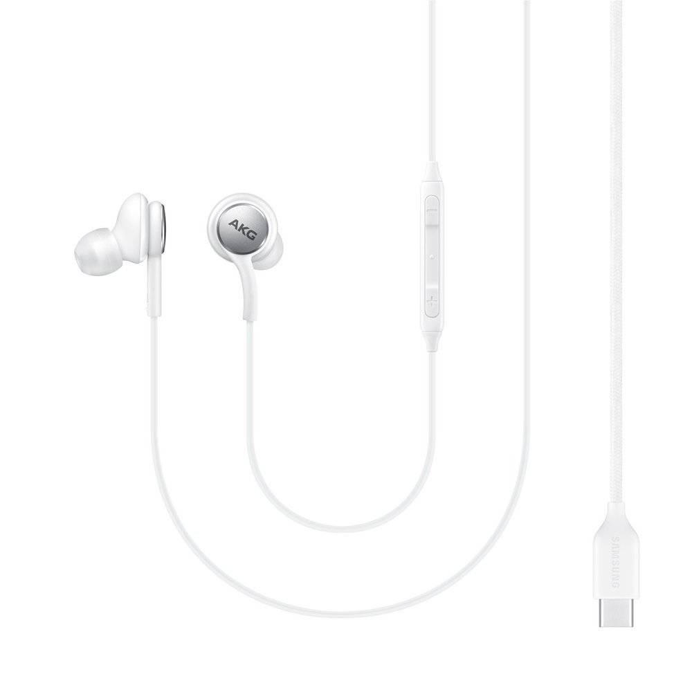 Samsung AKG przewodowe słuchawki dokanałowe USB Typ C ANC (aktywna redukcja szumu) biały (EO-IC100BWEGEU)