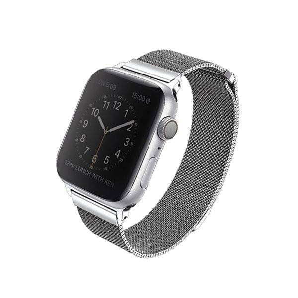 UNIQ pasek Dante Apple Watch Series 4/5/6/SE 44mm. Stainless Steel srebrny/sterling silver
