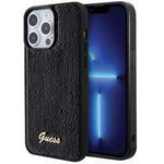 Guess Pailletten Script Metallhülle für iPhone 15 Pro – Schwarz
