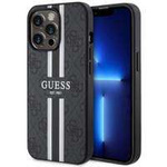 Guess GUHMP13LP4RPSK iPhone 13 Pro / 13 6,1" schwarz/schwarzes Hardcase 4G bedruckte Streifen MagSafe