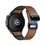 Pasek do Samsung Galaxy Watch Forcell F-Design FS20 magnetyczny skóra ekologiczna 20 mm brązowy
