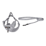 Dog set Dogness harness and leash (Light Grey)
