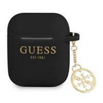 Guess GUA2LSC4EK AirPods 1/2 Abdeckung schwarz / schwarze Silikon-Charm-Kollektion