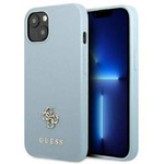 Original Handyhülle IPHONE 13 Guess Hardcase Saffiano 4G Small Metal Logo (GUHCP13MPS4MB) blau