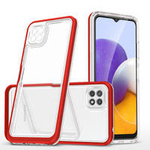 Klare 3in1 Hülle für Samsung Galaxy A22 5G Frame Gel Cover Rot