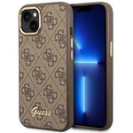 Original Handyhülle IPHONE 14 PLUS Guess Hard Case 4G Vintage Gold Logo (GUHCP14MHG4SHW) braun