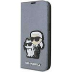 Karl Lagerfeld KLBKP14XSANKCPG iPhone 14 Pro Max 6,7&quot; Bücherregal Silber/Silber Saffiano Karl &amp; Choupette