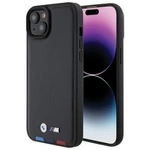 BMW BMHCP15M22PTDK iPhone 15 Plus 6,7&quot; schwarz/schwarzer Lederstempel Tricolor