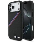 BMW M Tricolor Metal Logo MagSafe Case für iPhone 17 Pro Max – Schwarz