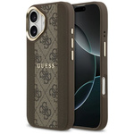 GUESS futerał do IPHONE 17 kompatybilny z MagSafe GUHMP17SPG4SEMCW (PU W/ 4G Stripe) brązowy