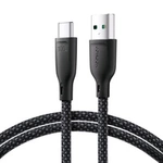 Joyroom Multi-Color Series SA34-AC6 USB-A/USB-C-Kabel 100 W, schnelle Übertragung, 1 m – Schwarz