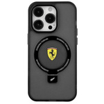 Original Handyhülle IPHONE 14 PLUS / 15 PLUS Ferrari Hardcase Ring Stand 2023 Collection MagSafe (FEHMP15MUSCAK) schwarz