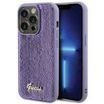 Guess Pailletten-Schriftzug-Metallgehäuse für iPhone 15 Pro Max – Lila