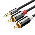 Jack to 2RCA (Cinch) Cable UGREEN 3,5mm 1m (black)