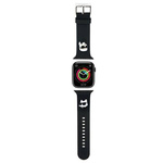 Armband für APPLE WATCH 4 / 5 / 6 / 7 / 8 / SE (38 / 40 / 41 MM) Karl Lagerfeld Strap 3D Rubber Karl&Choupette Heads (KLAWMSLKCNK) schwarz