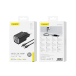 FONENG Netz-Ladegerät EU71 PD 30W 1xUSB-C + 1xUSB QC3.0 + kabel USB-C - USB-C schwarz