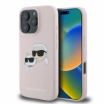 Karl Lagerfeld Silikonhülle Heads Print MagSafe für iPhone 16 Pro Max - Rosa