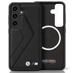 Schutzhülle SAMSUNG GALAXY S25 BMW Leather Oversized Stripes MagSafe schwarz