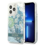 Guess GUHCP13LLFLSN iPhone 13 Pro / 13 6.1 &quot;grün / grünes Hardcase Flower Liquid Glitter