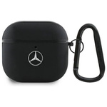 Schutzhülle APPLE AIRPODS 4 Mercedes Leather Metal Logo Cover (MEA4CSLBK) schwarz