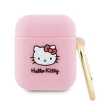 Hello Kitty Silikon 3D Kitty Head Hülle für AirPods 1/2 – Rosa