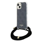 Guess Crossbody Cord 4G Print Hülle für iPhone 15/14/13 – Schwarz