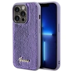 Guess Pailletten-Schriftzug-Metallgehäuse für iPhone 14 Pro Max – Lila