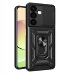 Hybrid Armor Camshield Panzerhülle für Samsung Galaxy A25 mit Kameraabdeckung – Schwarz