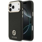 Guess Grained Strass Logo MagSafe Hülle für iPhone 17 Pro Max - Schwarz