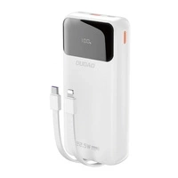 Dudao K15Pro Powerbank 20000 mAh 22,5 W PD USB-C / USB-A / integrierte Lightning und USB-C-Kabel – Weiß
