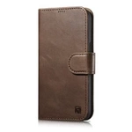 iCarer Oil Wax Wallet Case 2in1 Case iPhone 14 Leder Flip Cover Anti-RFID braun (WMI14220721-BN)