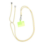 Zawieszka SWING do telefonu z regulacją długości / długość sznura 165cm (max 82,5cm w pętli) / na ramię lub szyję - szarożółty