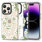 Schutzhülle APPLE IPHONE 15 PRO MAX Tech-Protect MagMood MagSafe White Daisy transparent