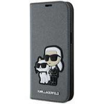 Karl Lagerfeld KLBKP14SSANKCPG iPhone 14 6.1&quot; Bücherregal Silber/Silber Saffiano Karl &amp; Choupette