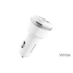 Borofone - ładowarka samochodowa 2x USB, biały
