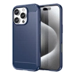 Carbon Case Silikonhülle für iPhone 16 Pro Max - blau