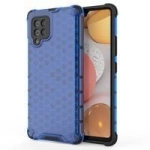Honeycomb Handyhülle Schutzhülle mit TPU Rahmen für Samsung Galaxy A42 5G blau