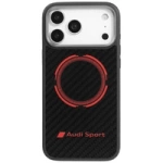 Audi RSQ Carbon Fiber Sport Red Circle MagSafe Case für iPhone 17 Pro Max – Schwarz