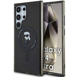 Original Handyhülle SAMSUNG GALAXY S24 ULTRA Karl Lagerfeld Hardcase IML Ikonik MagSafe (KLHMS24LHFCKNOK) schwarz