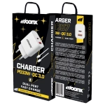 MOONX Netz-Ladegerät MC07 PD 33W 1xUSB-C + 1xUSB QC3.0 + Kabel USB-C - USB-C weiss