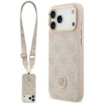 Guess 4G Strass Logo &amp; Big Strap Metal Buttons MagSafe Case für iPhone 17 Pro Max - Pink