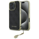 Original Handyhülle IPHONE 16 PRO Guess Hardcase 4G Charms Collection (GUHCP16LGF4GGR) schwarz