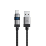 Acefast C15-04 USB-A - USB-C Kabel mit Display 480Mb/s 66W 1,2m - Schwarz