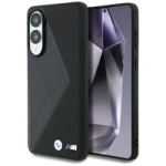 BMW Leather Oversized Stripes MagSafe Hülle für Samsung Galaxy S25 Edge - Schwarz