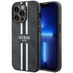 Guess GUHMP14XP4RPSK iPhone 14 Pro Max 6,7" schwarz/schwarzes Hardcase 4G bedruckte Streifen MagSafe