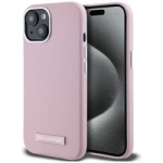 Karl Lagerfeld FW Metal Plate MagSafe iPhone 15 Hülle - Rosa