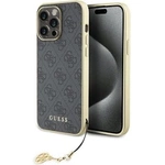 Guess 4G Charms Collection Hülle für iPhone 15 Pro Max – Grau