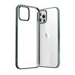 Joyroom New Beautiful Series ultra cienkie przezroczyste etui z metaliczną ramką do iPhone 12 Pro Max zielony (JR-BP796)