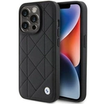 BMW Leder-Stepphülle für iPhone 15 Pro Max – Schwarz