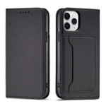 Magnetkartenhülle für iPhone 12 Pro Tasche Kartenetui Kartenhalter Schwarz